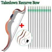 Archery 50" Traditional Takedown Recurve Bow 12pc Arrow for LH/RH Hunting Target