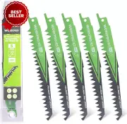 5P Reciprocating Saw Blade Set 152mm 5TPI for Branch Cutting Plastic Storage Box