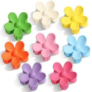 8 Pieces Flower Hair Clips, Matte Daisy Hair Claw Clips For Women Thick Hair, 8 Colors Cute Hair Clips, Non Slip Strong Hold Clips For Women Thin H...