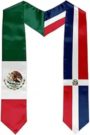 [CSFIML] Mexico Mixed Flag Graduation Stole Sash Mexican Flag Graduation Sash For International Graduates