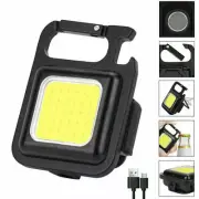 Mini COB LED Keychain Light Flashlight Torch Work Lamp Magnetic USB Rechargeable