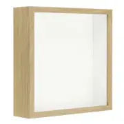 7x7 Shadow Box Wood Dried Flower Display Floating Photo Frame Natural Color