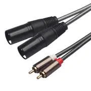 Dual XLR Male to Dual RCA Male Audio Signal Patch Adapter Cable 1.5m