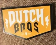 DUTCH Bros LIGHTNING Gold BLACK Estd 1992 Sticker APRIL Employee ONLY