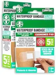 [15PCE] 1st Care Clear Waterproof Bandages, Invisible Protection for Wounds, Quick Healing and Moisture Protection, Essential First Aid Supplies
