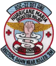 HSC-22 DET ONE HURRICANE MARIA DISASTER RELIEF PATCH