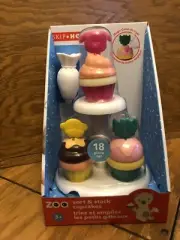 Skip Hop Zoo Sort & Stack Cupcakes Toddler Pretend Play Toy NEW SEALED!
