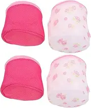 VALICLUD 4pcs Bra Laundry Mesh Bag: High Elastic Opening Double-layer Lingerie Washing Bags For Washing Bras Underwear Socks And Small Garments