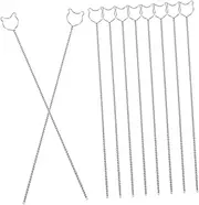 ZUNOXAZ 10pcs Stainless Steel Bear Handle Straw Cleaner Brush Set Bottle Brush for Efficient Cleaning of Water Bottles Pipes and Tumblers Fun and Adorable Design for Families