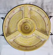 New "Old World" Yellow Temp-tations Chip & Dip Vegetable 3 Piece /Carrying Rack