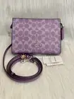 NWT Coach Slim Crossbody Bag In Signature Canvas Purple Iris Silver CBl12