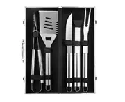 Supperstore 5PCS Barbecue Combination Tool Set Stainless Steel Barbecue Set BBQ Barbecue Tool Combination-B