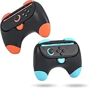 HEATFUN Switch 2 Controller Grips, Ergonomic Handles for Switch 2 Joy-Con, Anti-Slip & Lightweight Switch 2 Joycon Grips - Black (2 Packs)