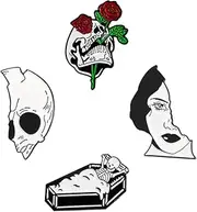 [RORPOIR] 4pcs Exaggerated Skull Brooch Retro Decor Halloween Decor Men Backpacks Unique Lapel Cute Lapel Kawaii Enamel Stylish Corsages Creative Breastpin Skull Pattern Breastpin Jewelry