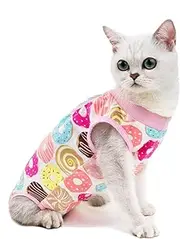 Cat Recovery Suit,Breathable Recovery Body Wraps Surgery Suits for Cats Abdominal Recovery Weaning (Multicolour, L)