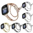 For Fitbit Versa 4 3 Sense Women Chain Bracelet Band Stainless Steel Watch Strap