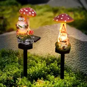 Solar Mushroom Light Waterproof Resin Lamp for Garden Decor