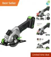 Versatile Mini Circular Saw with Vacuum Adapter & Dual Blade Set - Complete Kit
