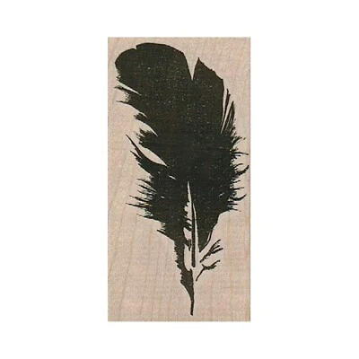 Mounted Rubber Stamp, Feather Silhouette, Feather Stamp, Bird Stamp, Quill Stamp