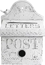 Fenteer Wall Mount Mailbox Post Box Metal Mail Boxes Drop Box for Front Door Garden Outside