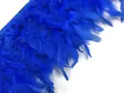 1 Yard - Royal Blue Chandelle Turkey Fluffy Feather Trim Halloween Costume Craft