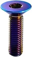 Titanium Bolt M3 M4 M5 M6 Torx Flat Countersunk Head Screw Motorcycle Refitted Oil Cup Cover Screws Length 5/8/10/12/15/20-45mm(Burnt Blue,M4x20mm (1pcs))
