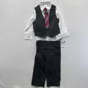 Van Heusen Toddler Boy Formal Attire Wedding 4pc Vest Suit 18m
