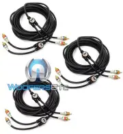 PKG 3pc) MONSTER CABLE 2 CH 16 FOOT FEET IMXLN RCA JACK WIRE CORD 15 17 = 6 CH