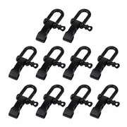 10Pcs Paracord Bracelet Shackle Buckle, Bow Anchor Shackle Clasp D Shackle Clip Adjustable for Surv Black