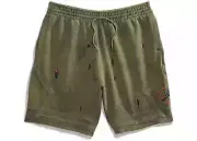 Travis Scott Jordan Washed Suede Shorts Olive (CN3425-222) Men's Size M-2XL