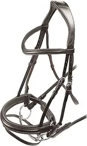 Velociti Leather Horse Dressage Bridle (UK Size: Full) (Havana)