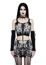 [Widow] Rebel Uprising Corset Top And Arm Warmers Set