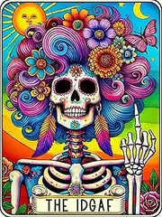 Ekuxom Skull Diamond Art Kits for Adults, Diamond Painting Kits for Beginners, DIY Full Drill Colorful Diamond Dots Paintings Crafts for Adults Gem Wall Art Decor Gifts 12x16in