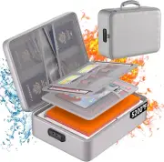 Fireproof Waterproof Document Organizer 5200�F 8 Layers Storage Box Silver