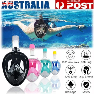 Full Face Snorkel Mask Swimming Breath Dry Diving Goggle Scuba Glass Anti-Fog