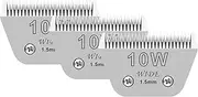 Filymosie 3 Pack 10W Wide Blades for Dog Grooming,Compatible with Andis,Oster A5,Wahl km10 Clippers,Cutting Length 1/16"