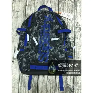 跩狗嚴選 極度乾燥 Superdry Backpack Bag 後背包 筆電包 背包 運動 輕量 網眼 黑藍 黑迷彩 輕便