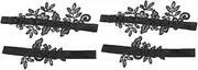 [GAROZATION] 2 Sets Garter Leg Ring Lace Wedding Garters for Bride Belts Bride Garters Black