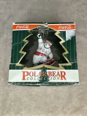 Coca Cola Ornament Polar Bear ~ Snowboarding ~ Coke 1995 Vintage