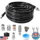 Sewer Jetter Kit for Pressure Washer Water Jet Drain Cleaner Hose 1/4 Female