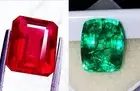 Loose Gemstone Natural Red Ruby & Green Emerald 8 to 10 Ct Certified LM105