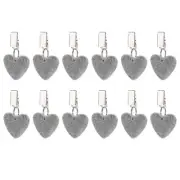 24PCS Marble Heart Shape Tablecloth Weights with Metal Clip, Grey