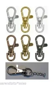 Metal Swivel Clips Hooks Clasps Lobster end 1.5" long 39mm You Pick Colors + Qty