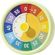 YSHIGUING 60 Minute Visual Timer for Kids,Ideal Countdown Timer for Classroom Office Kitchen,Time Management Tools,Rainbow Pattern and Desk Timer for Kids and Adults,Study (Green)