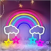 Sign Lamp Rainbow Neon Sign For Kids Bedroom Hotel Party Decor Aesthetics 53.4x59cm