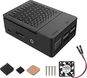 Raspberry Pi 3 B+ Case, Raspberry Pi Fan ABS Case with Cooling Fan, Raspberry Pi Heatsink, Simple Removable Top Cover for Pi 3 B+, Pi 3 Model B, Pi 2 Model B - Black