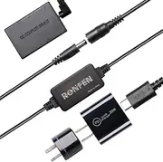 RONFEN DR-E17 DC Coupler Dummy Battery USB-C Cable PD Adapter Kit ACK-E17 AC Power Adapter Kit Replacement for Canon EOS M6 Mark II, EOS M6, EOS M5, EOS M3 Mirrorless Digital Cameras.