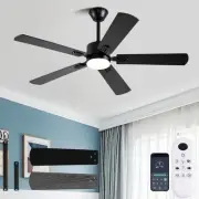 56 inch Black Ceiling Fans with Lights and Remote/App Control, DC Reversible ...