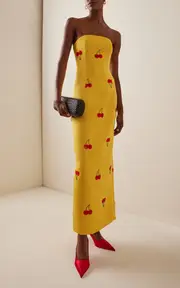 [Leo Lin] Rayna Embellished Crepe Maxi Dress