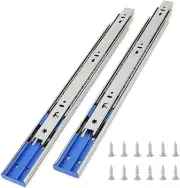 Rust Resistant 22-Inch Ball Bearing Drawer Slides - 10 Pairs, Soft-Close Design